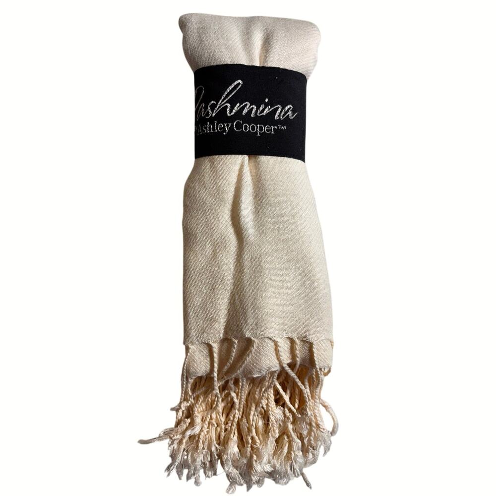 Pashmina Ashley Cooper Cream Ivory GIFT Scarf Fall Autumn Winter Soft Fringe End